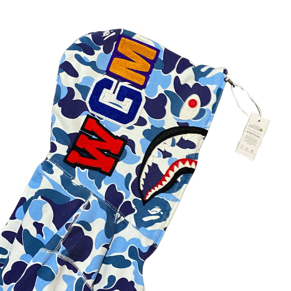 BAPE Shark ABC Camo Blue Full Zip Hoodie (WGM) Size S