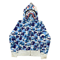 BAPE Shark ABC Camo Blue Full Zip Hoodie (WGM) Size S
