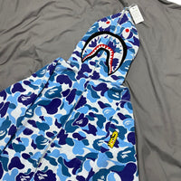 BAPE Shark Full Zip Hoodie ABC Camo Blue PONR Size M
