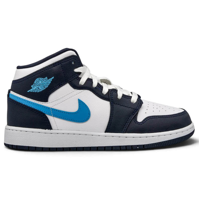 Jordan 1 Mid Obsidian Dark Powder Blue (GS)