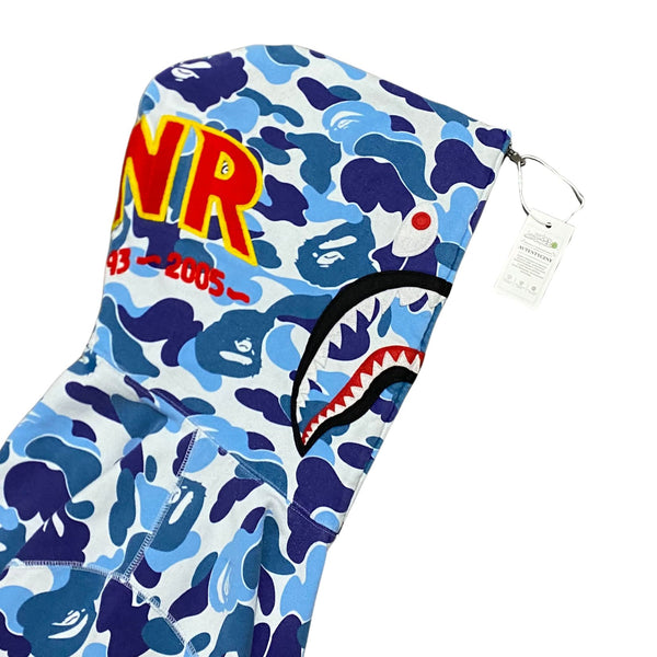 BAPE Shark Full Zip Hoodie ABC Camo Blue PONR Size M