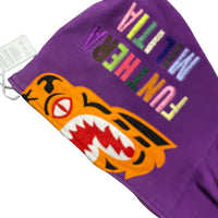BAPE Tiger Shark Half Camo Purple Full Zip Hoodie Size S